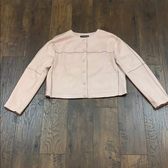 Catherine Malandrino pink faux leather jacket - Picture 1 of 6